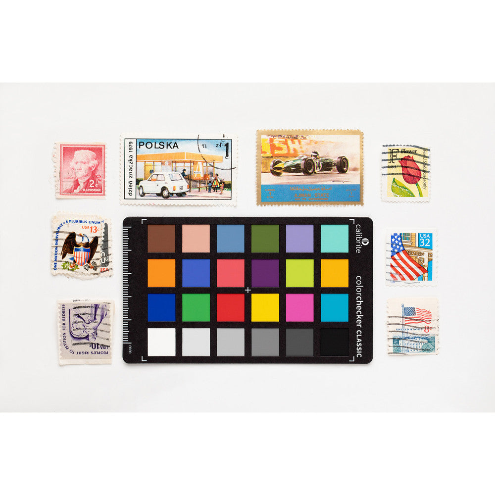 Compact ColorChecker for consistent skin tones, foliage, and sky color in photos & videos