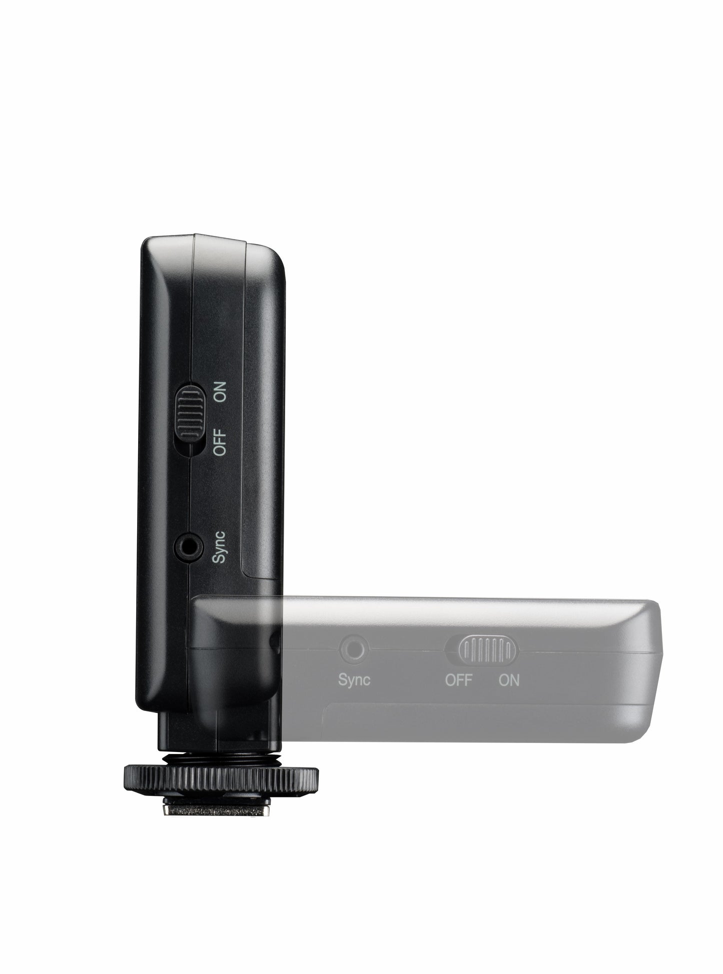 Elinchrom Skyport Plus Universal Transmitter shown mounted on a camera hot shoe.
