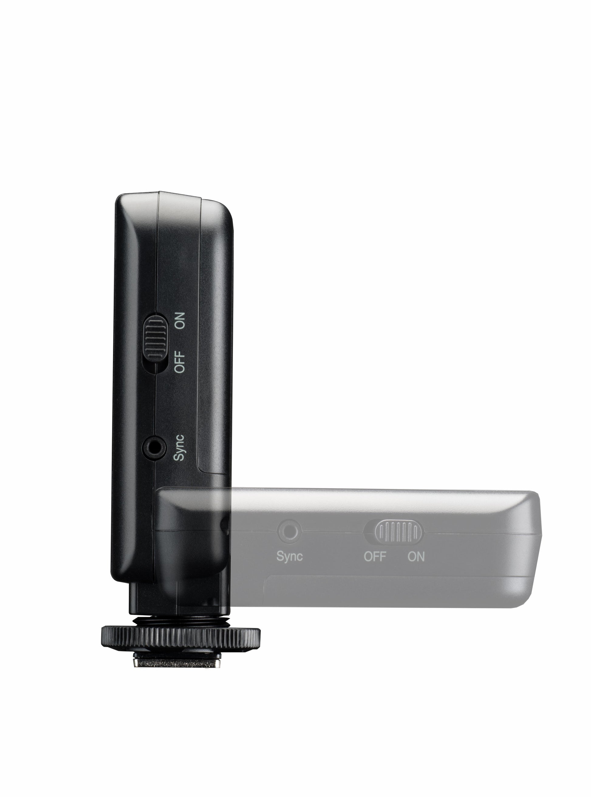 Elinchrom Skyport Plus Universal Transmitter shown mounted on a camera hot shoe.