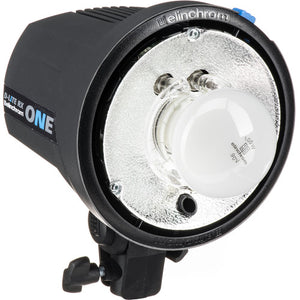 Elinchrom D-Lite RX One Flash Head with 100W/s power and adjustable output, ideal for photographers seeking professional lighting at an affordable price.