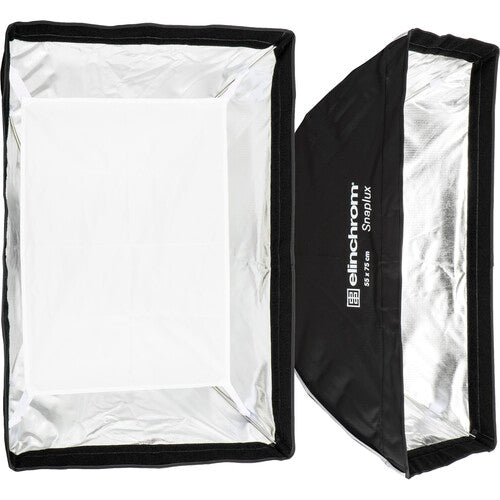 Compact and portable Elinchrom Softbox To Go Kit with two Snaplux Rectaboxes (22 x 30 in), ideal for photographers needing flexible lighting solutions.