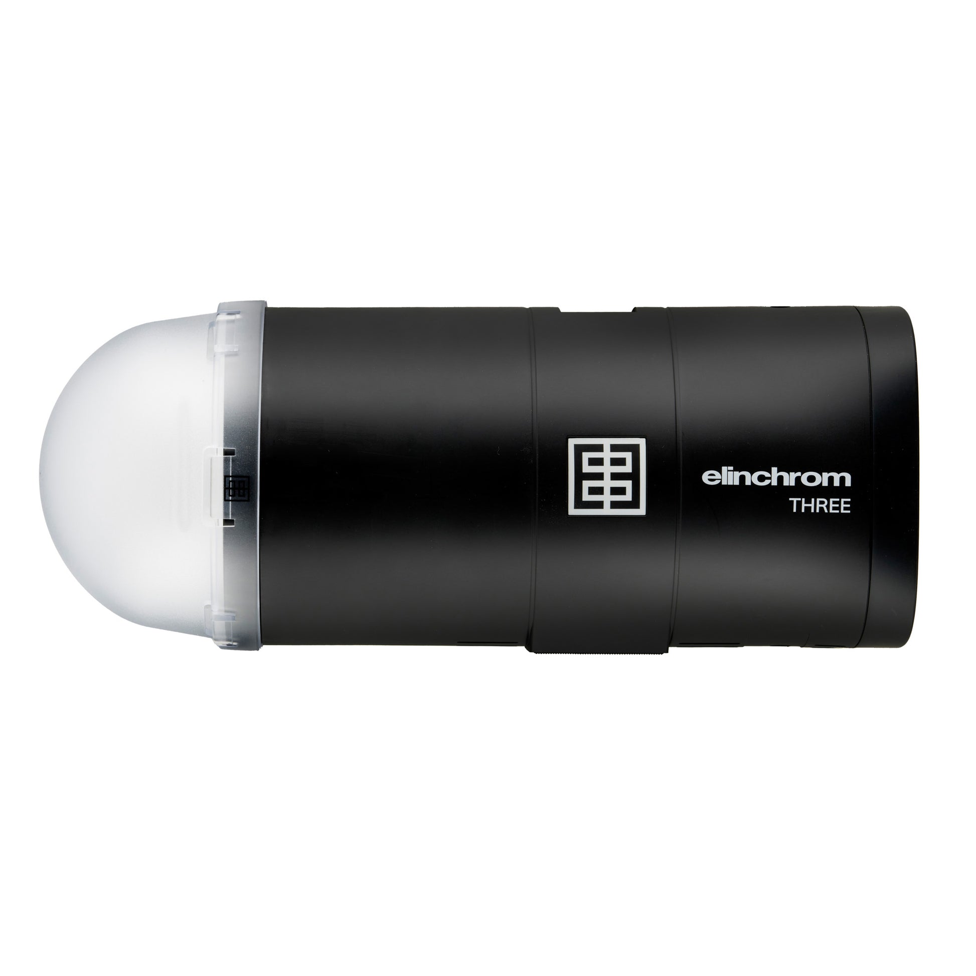 Elinchrom THREE flash mounted on a stand with reflector dish