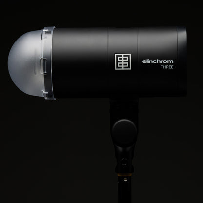 Elinchrom THREE’s battery compartment with USB-C charging port