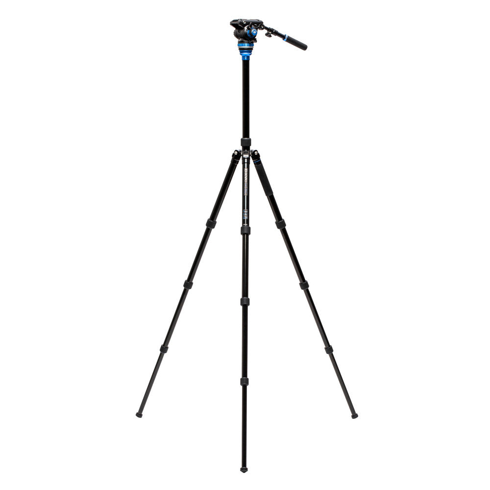 Benro Aero 6 PRO tripod with center column extended for maximum height adjustment.