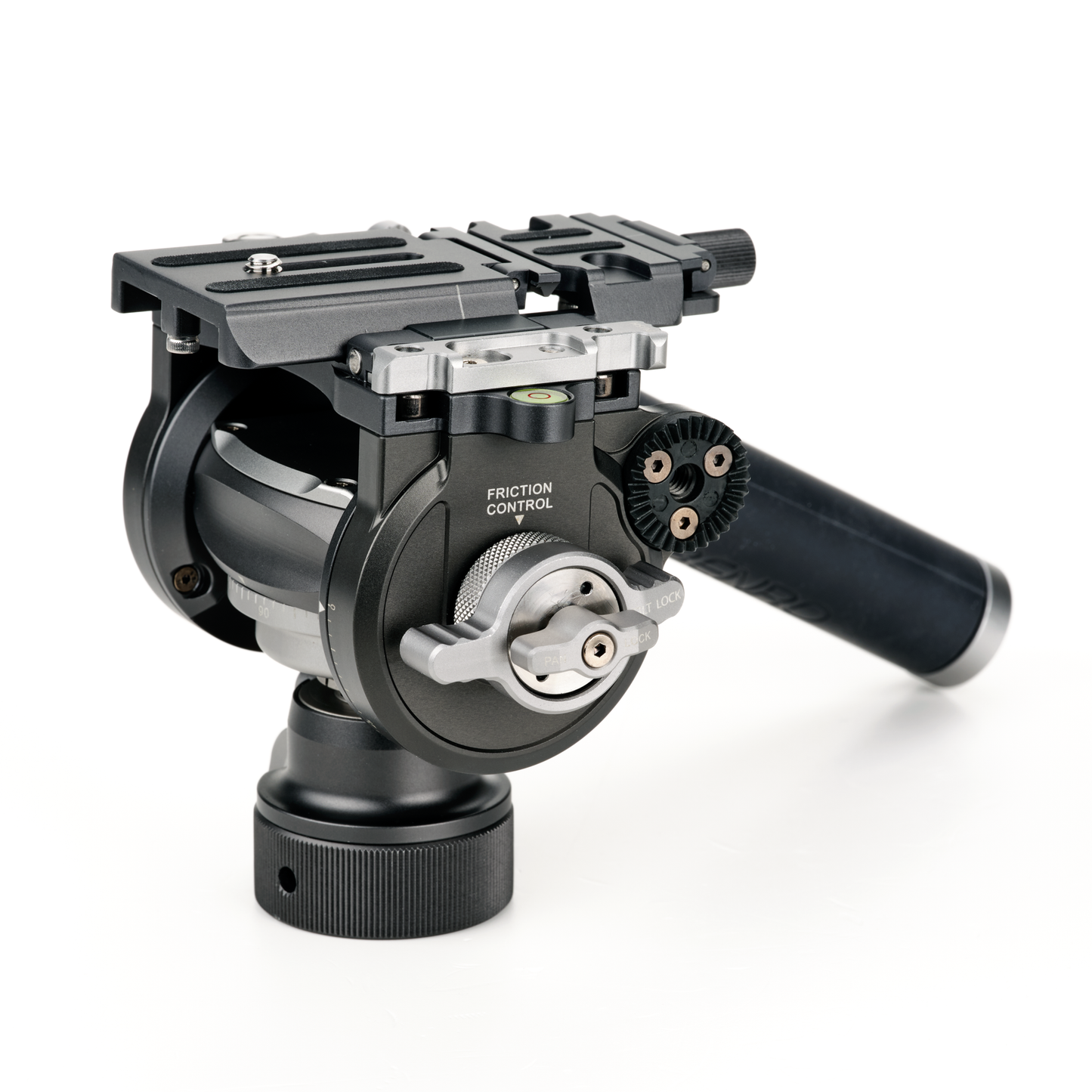 Left-side operator controls on Benro FS36PRO for pan, tilt, and friction adjustments.