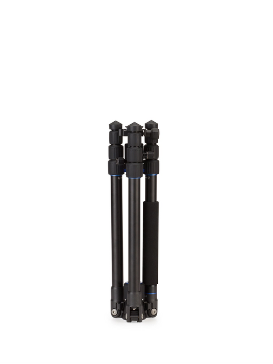 Travel Angel FTA18AB0 tripod with reverse folding legs packed compactly