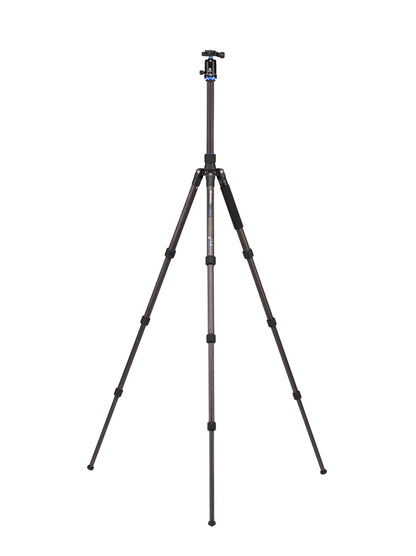 Professional Travel Angel FTA28CV1 carbon fiber tripod with ballhead fully extended.