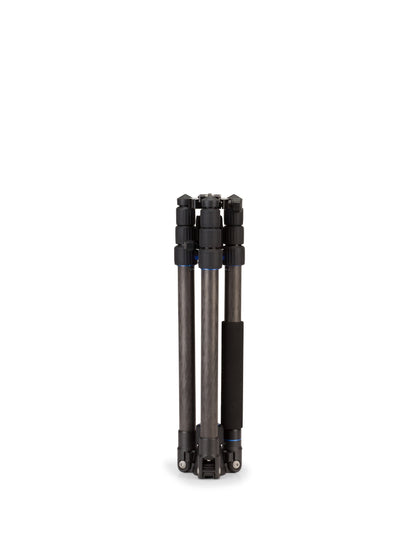 FTA28CV1 tripod in its reverse-folded, compact position for travel.