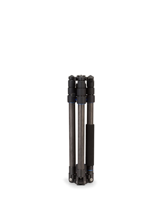 FTA28CV1 tripod in its reverse-folded, compact position for travel.