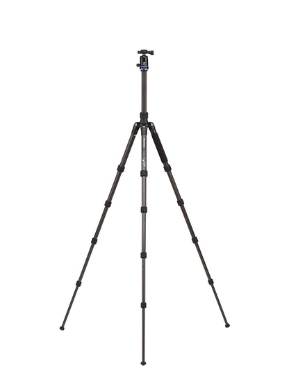 Benro FTA29CV1 travel tripod with 9x carbon fiber leg construction - fully extended 