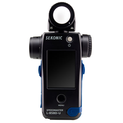 Handheld light meter with ergonomic design for easy use