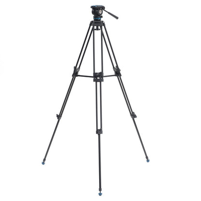 Dual-stage aluminum tripod legs with twist-lock levers for rapid height adjustment.
