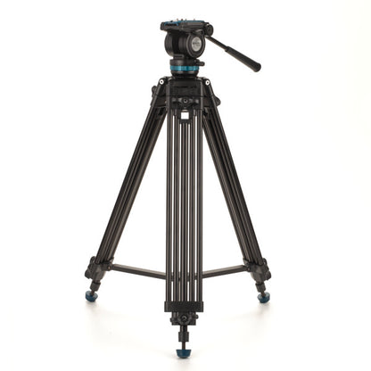 Benro KH25PC video tripod with fluid head supporting up to 15 lb payload.
