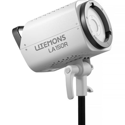 Complete Godox Litemons LA150R package including 150W RGB light, power adapter, and reflector.