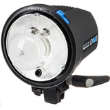 Professional Elinchrom D-Lite RX One Flash Head with auto-dump safety feature, bayonet mount, and reflector for enhanced lighting control.