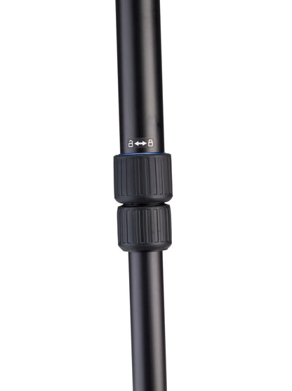 Benro TMA37AL aluminum tripod legs with weather-resistant twist locks.