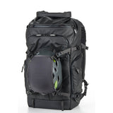 Side-access camera pocket on Shimoda X40 V2 allows quick gear retrieval on-the-go.