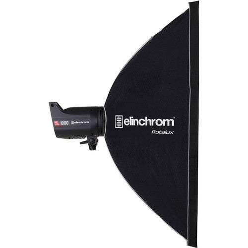 Elinchrom Rotalux softbox with flash head on a white background