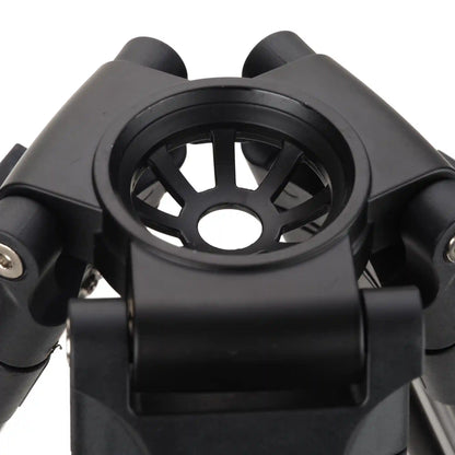 Overhead detail view of the 60mm bowl base on the Benro video tripod ready for fluid head mounting.