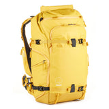 Vibrant yellow X40 backpack without waist belt, highlighting versatile carrying options.