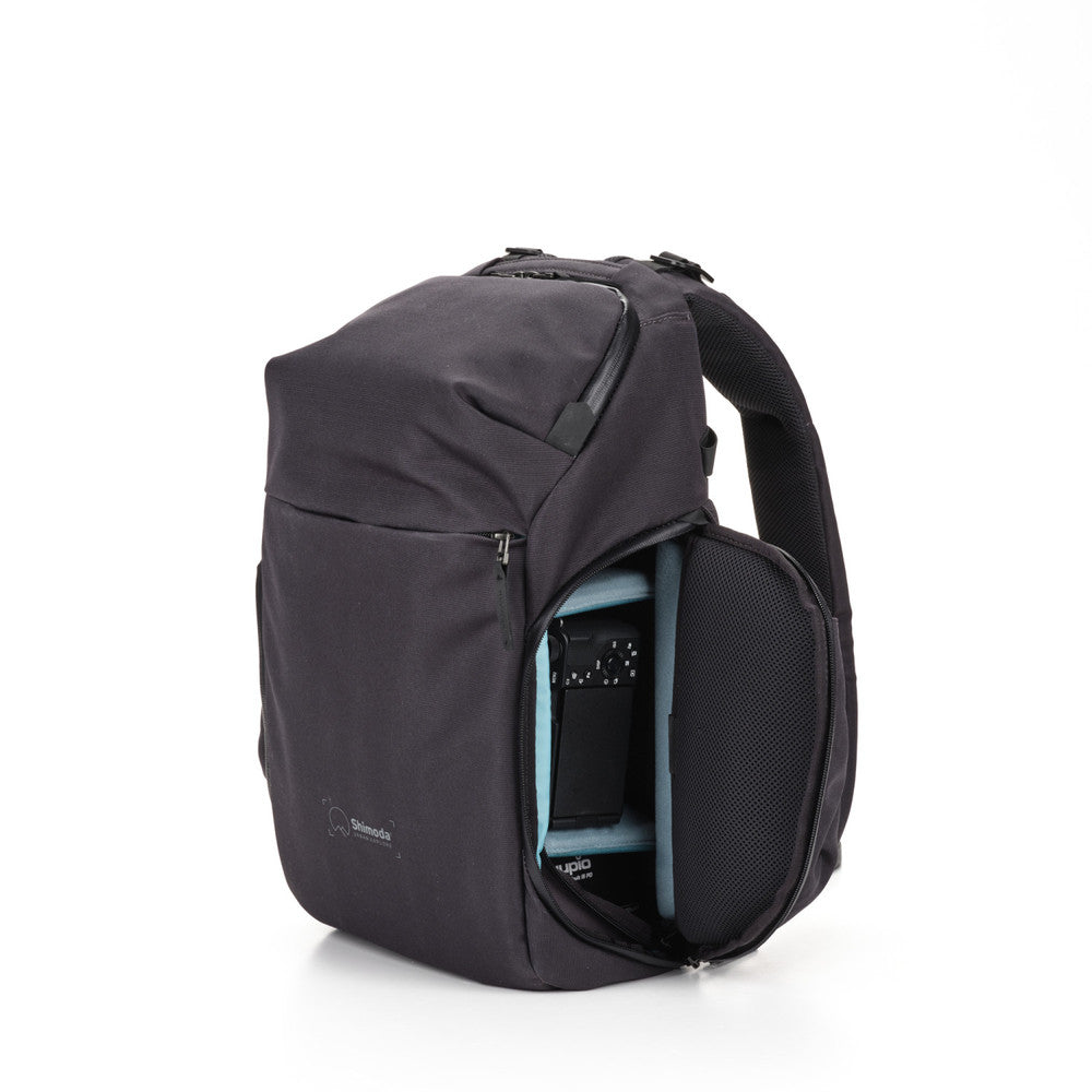 Back view of Shimoda Designs backpack with secure anti-theft rear opening