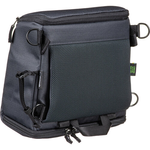 Close-up of the durable nylon exterior and water-resistant zipper on the Shimoda Designs Top Loader.
