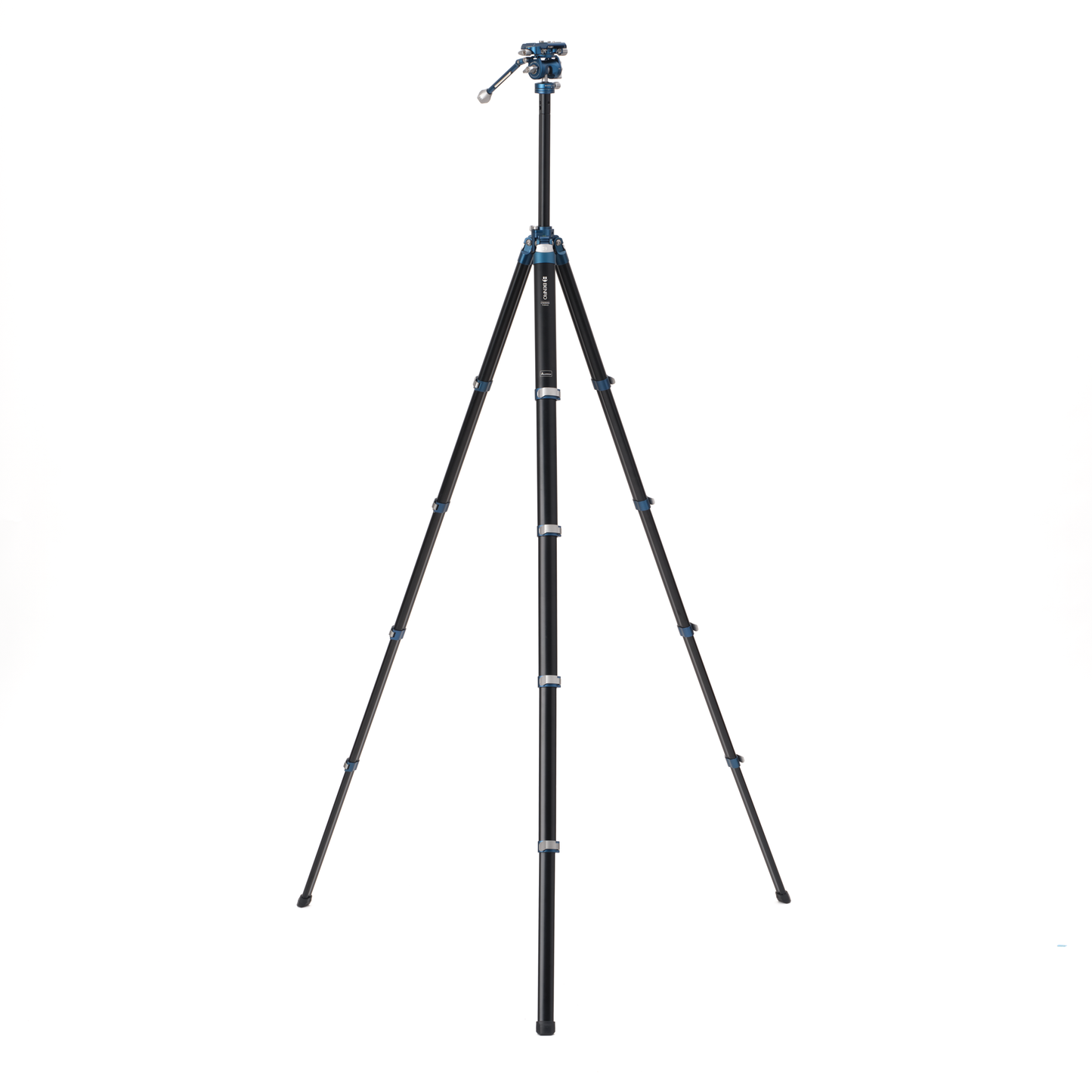 Benro Cyanbird Aluminum Series 2 Tripod with FS20PROC501 hybrid photo-video fluid head fully extended.
