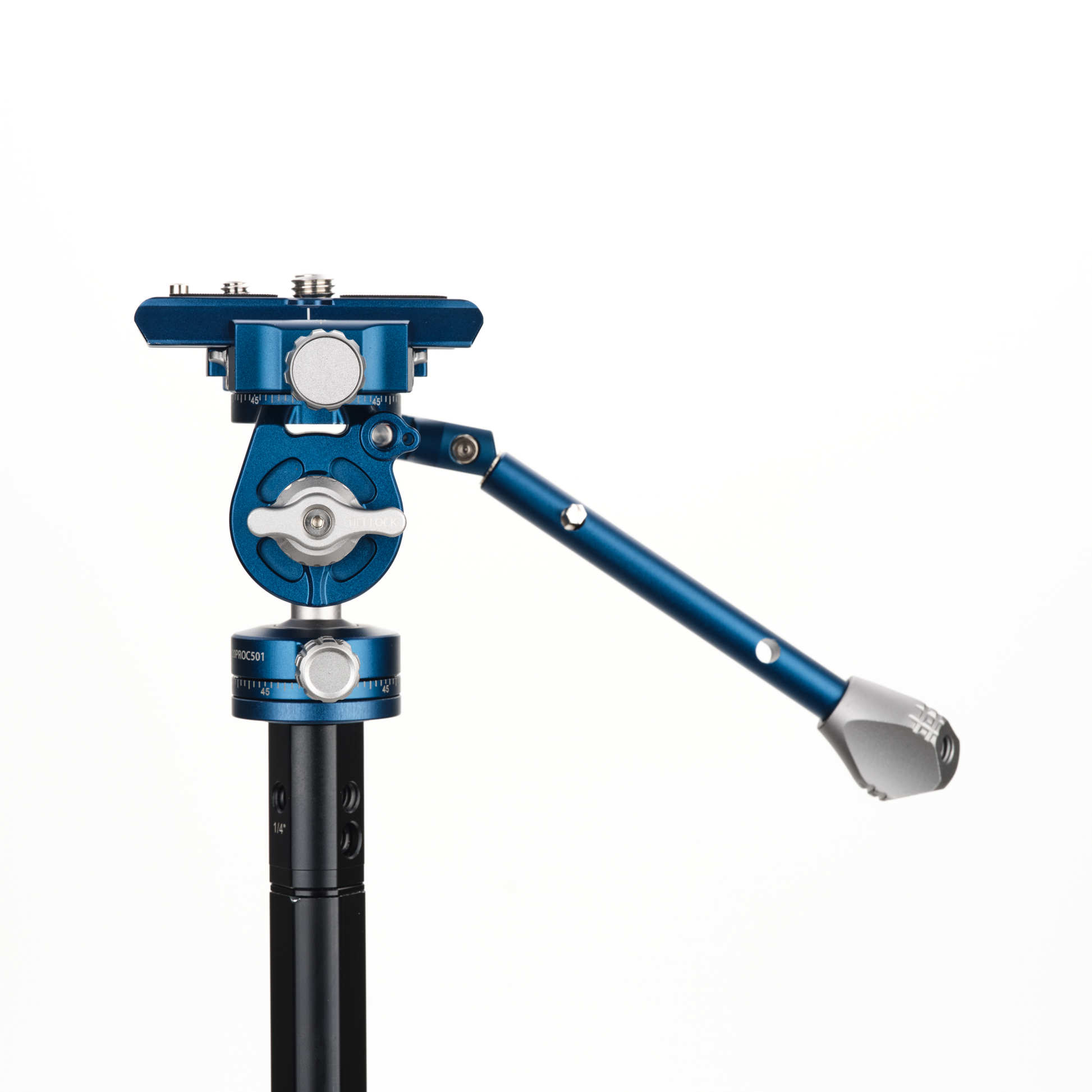 Benro FS20PROC501 head tilted at a 90-degree angle for vertical social media content creation.