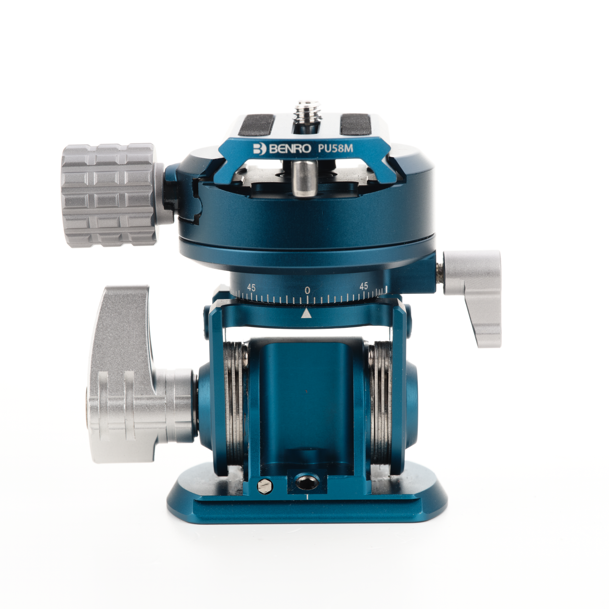 Side view of the Benro TH62 highlighting the CNC-machined aluminum construction and tilt locking knob.