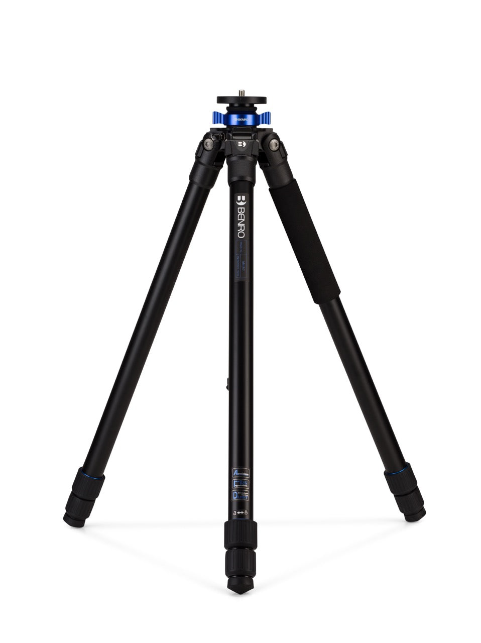 Benro TMA37AL tripod at minimum height of 16.1 inches using the short column.