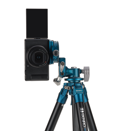 Mirrorless camera on the tripod. 