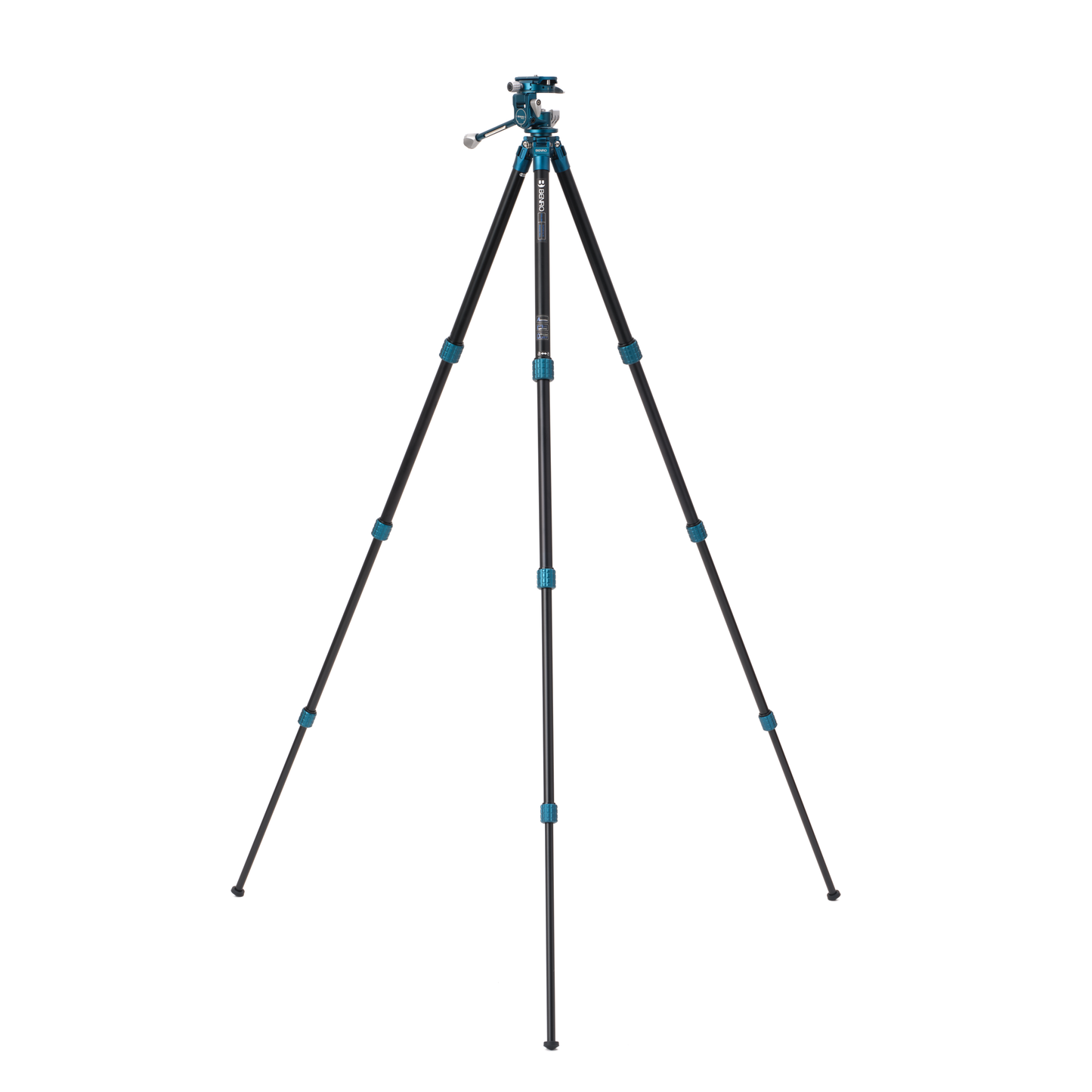 Tripod in a compact, folded position showing its slim 52.5cm carry length.