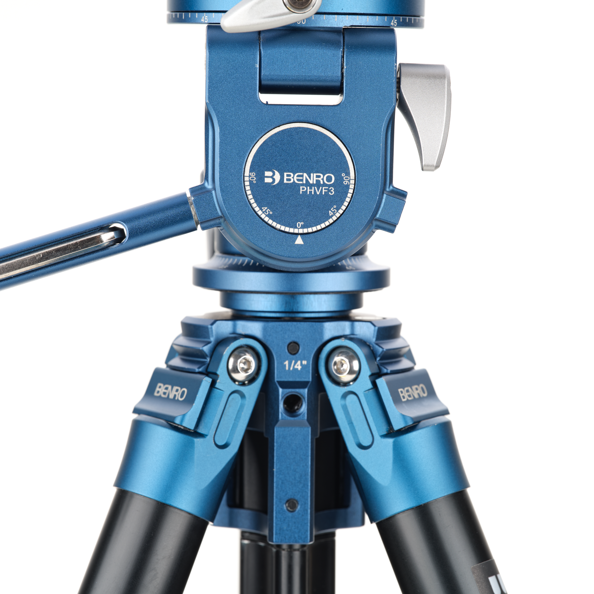 Benro PHVF3 head showing the safety mechanism on the Arca clamp.