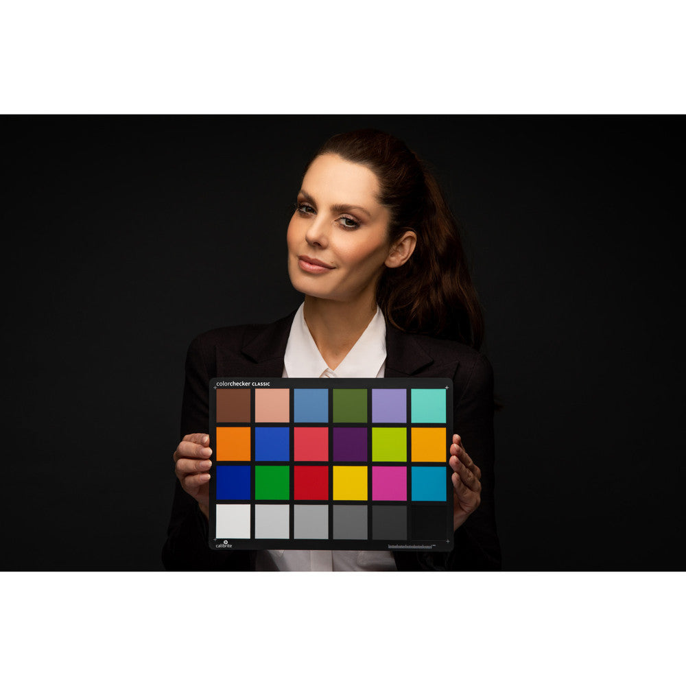 ColorChecker target (8 x 11.5 inches) for correcting white balance, exposure, and color grading in photo and video editing.