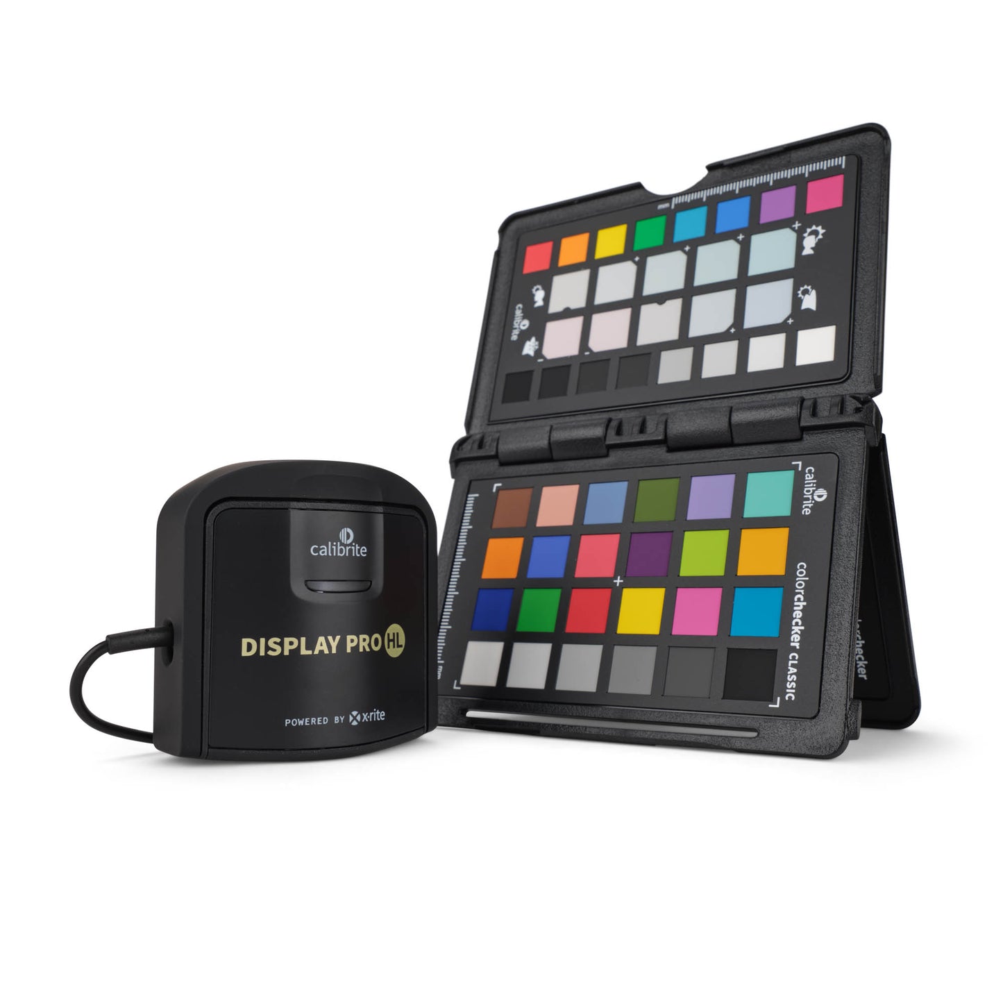 USB-C connected Calibrite Display Pro HL calibrating a high-brightness HDR screen