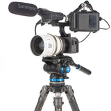 Adjustable leg spread on Benro Mammoth tripod for optimal stability on rocky terrain.