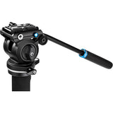 Benro Monopod and Camera Kit – Full view of the monopod set up with a camera kit, ready for use on location, providing a complete filming solution