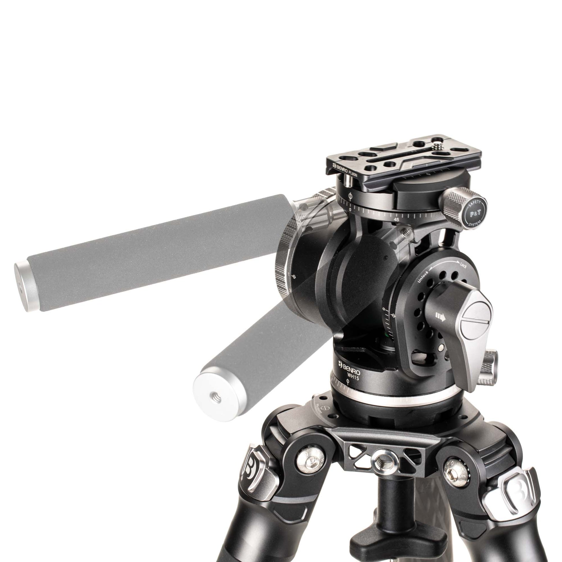 WH15 head converted into a selfie stick with smartphone attached