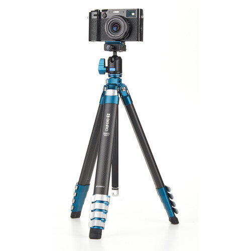 digital camera sitting at a low-angle height of 6.97 inches on the Benro Cyanbird travel tripod.