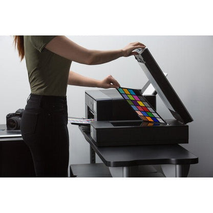 Calibrating a desktop printer using the ColorChecker Studio for accurate color prints.